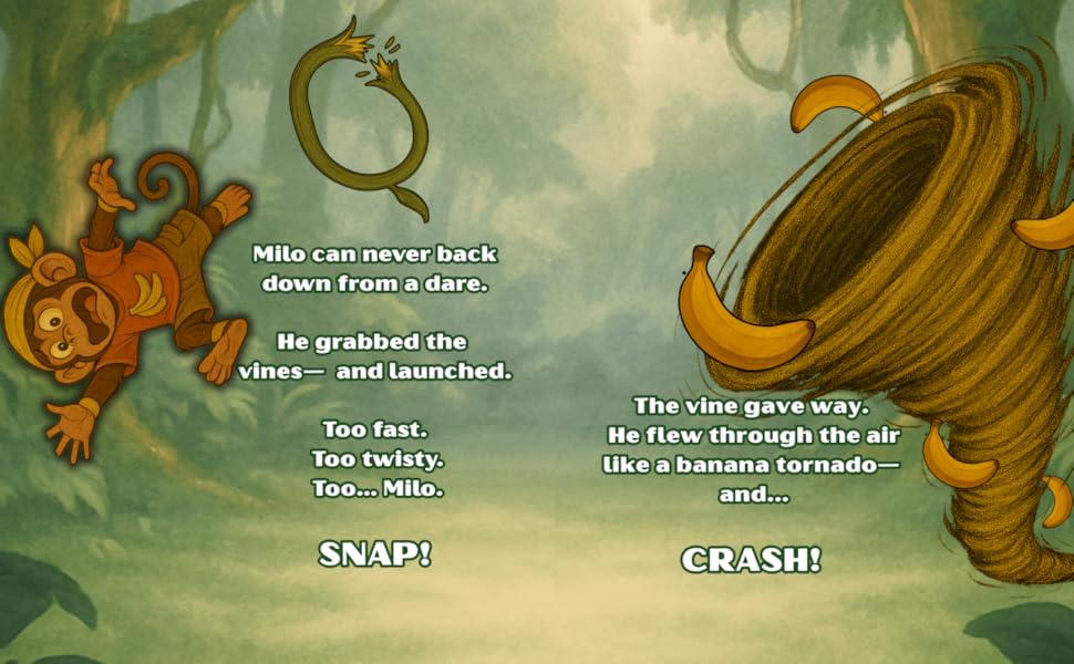 Milo jungle stunt scene