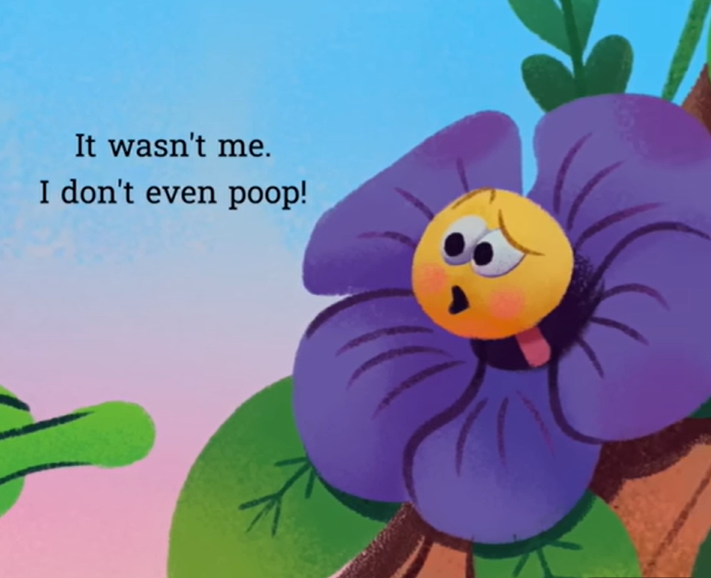 Funny flower illustration from Who Pooped on Me?