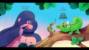 Funny gorilla illustration from Who Pooped on Me?